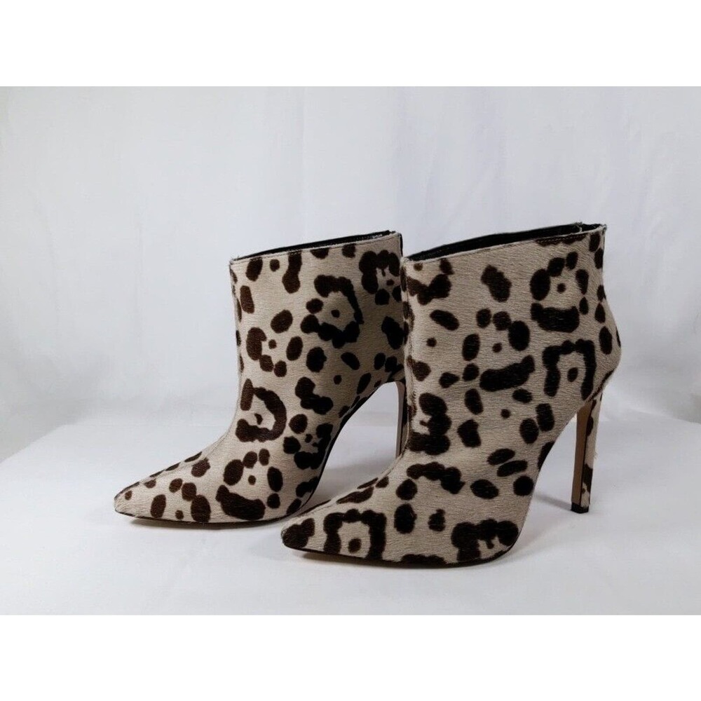 The Mode Collective Leopard, Cheetah Print Ankle Boots Stiletto Heel Size 38